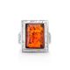 Bold Geometric Amber Ring In Sterling Silver The Hermitage, Ring Size: 6.5 / 17, image , picture 3