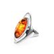 Silver Cocktail Ring With Cognac Amber The Sonnet, Ring Size: 9 / 19, image , picture 3