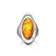 Silver Cocktail Ring With Cognac Amber The Sonnet, Ring Size: 9 / 19, image , picture 2