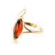Golden Ring With Leaf Cut Amber The Liana, Ring Size: 6 / 16.5, image , picture 3
