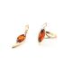 Golden Ring With Leaf Cut Amber The Liana, Ring Size: 8.5 / 18.5, image , picture 4