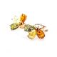 Multicolor Amber Earrings In Gold The Dandelion, image , picture 4