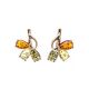 Multicolor Amber Earrings In Gold The Dandelion, image , picture 6