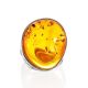 Round Amber Ring In Sterling Silver The Glow, Ring Size: Adjustable, image , picture 3