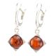 Bright Silver Drop Earrings With Cherry Amber The Rondo, image , picture 4