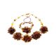 Cognac Amber Necklace The Chrysanthemum, image , picture 6