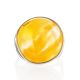 Bright Open Silver Ring With White Amber The Glow, Ring Size: Adjustable, image , picture 3