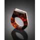 Stylish Amber Ring With Nacre The Magma, image , picture 2