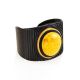 Dark Leather Cuff Bracelet With White Amber The Nefertiti, image , picture 4