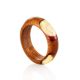 Wooden Ring With Honey Amber The Indonesia, Ring Size: 8 / 18, image , picture 3