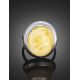 Round Silver Ring With Honey Amber The Glow, Ring Size: 8 / 18, image , picture 2