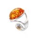 Bold Cognac Amber Ring In Sterling Silver The Glow, Ring Size: Adjustable, image , picture 5
