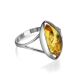 Luminous Lemon Amber Ring In Sterling Silver The Sophia, Ring Size: 8.5 / 18.5, image , picture 3