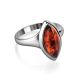 Refined Cognac Amber Ring In Sterling Silver The Amaranth, Ring Size: 10 / 20, image , picture 3