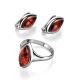 Refined Cognac Amber Ring In Sterling Silver The Amaranth, Ring Size: 6.5 / 17, image , picture 4
