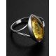 Luminous Lemon Amber Ring In Sterling Silver The Sophia, Ring Size: 8 / 18, image , picture 2