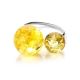 Luminous Lemon Amber Ring In Sterling Silver The Paris, Ring Size: 8 / 18, image , picture 4