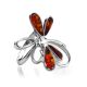 Stylish Sterling Silver Ring With Cognac Amber The Dragonfly, Ring Size: 8.5 / 18.5, image , picture 4