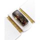 White Leather Bracelet With Green Amber The Amazon, image , picture 5