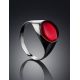 Stylish Silver Ring With Red Amber The Sangria, Ring Size: 9 / 19, image , picture 2