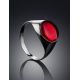 Stylish Silver Ring With Red Amber The Sangria, Ring Size: 6.5 / 17, image , picture 2