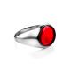 Stylish Silver Ring With Red Amber The Sangria, Ring Size: 12 / 21.5, image , picture 3