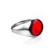 Stylish Silver Ring With Red Amber The Sangria, Ring Size: 6.5 / 17, image , picture 3