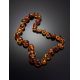 Cognac Amber Beaded Necklace, image , picture 2
