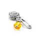Sterling Silver Charm With Lemon Amber The Pin, image , picture 2