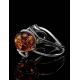 Cognac Amber Ring In Sterling Silver The Flamenco, Ring Size: Adjustable, image , picture 5