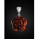Handcrafted Amber Flower Pendant in Sterling Silver The Rose, image , picture 3