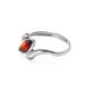 Cute Silver Ring With Cherry Amber The Amaranth, Ring Size: 5 / 15.5, image , picture 3