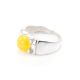 Bold Honey Amber Ring In Sterling Silver The Rondo, Ring Size: 6.5 / 17, image , picture 3