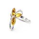 Floral Amber Ring In Sterling Silver The Verbena, Ring Size: 6 / 16.5, image , picture 4