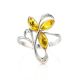 Floral Amber Ring In Sterling Silver The Verbena, Ring Size: 9.5 / 19.5, image , picture 3