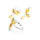 Floral Amber Ring In Sterling Silver The Verbena, Ring Size: 6 / 16.5, image , picture 5