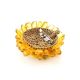 Multicolor Amber Brooch The Chrysanthemum, image , picture 4