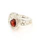Round Amber Ring In Sterling Silver The Venus, Ring Size: 7 / 17.5, image , picture 3