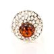 Round Amber Ring In Sterling Silver The Venus, Ring Size: 8.5 / 18.5, image , picture 2