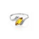 Classy Silver Ring With Cognac Amber The Amaranth, Ring Size: 8.5 / 18.5, image , picture 2