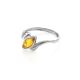 Classy Silver Ring With Cognac Amber The Amaranth, Ring Size: 9.5 / 19.5, image , picture 3