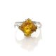 Bright Silver Ring With Cognac Amber The Astoria, Ring Size: 8 / 18, image , picture 2
