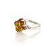 Bright Silver Ring With Cognac Amber The Astoria, Ring Size: 13 / 22, image , picture 3