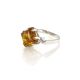 Bright Silver Ring With Cognac Amber The Astoria, Ring Size: 5.5 / 16, image , picture 3