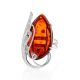 Bold Handcrafted Amber Ring In Sterling Silver The Dew, Ring Size: Adjustable, image , picture 3