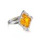 Adjustable Amber Ring In Sterling Silver The Hermitage, Ring Size: Adjustable, image , picture 3