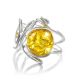 Adjustable Lemon Amber Ring In Sterling Silver The Flamenco, Ring Size: Adjustable, image , picture 3