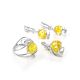 Adjustable Lemon Amber Ring In Sterling Silver The Flamenco, Ring Size: Adjustable, image , picture 6