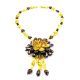 Amber Floral Necklace With Dangles The Anemone, image , picture 3
