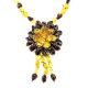 Amber Floral Necklace With Dangles The Anemone, image , picture 2